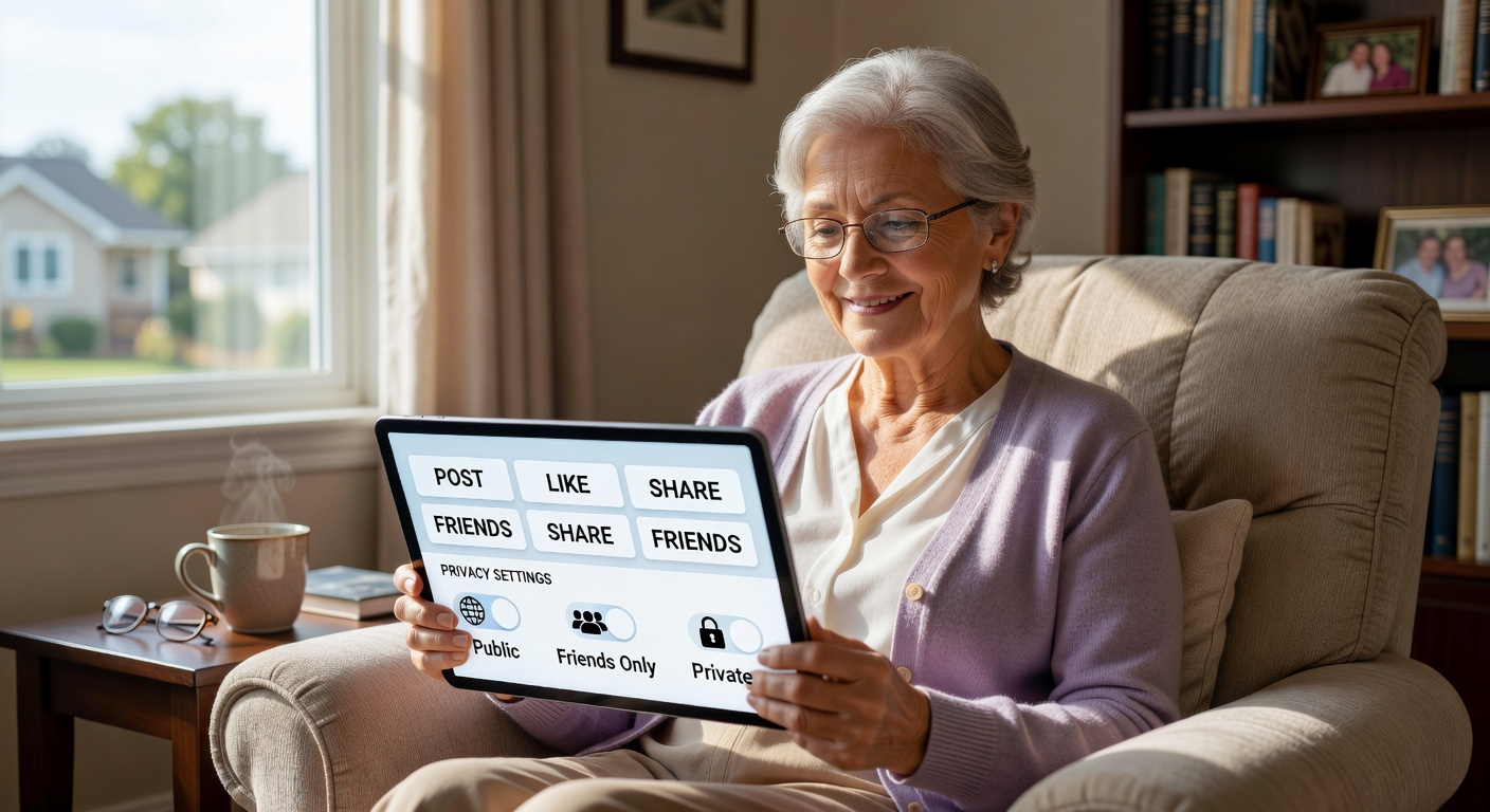 SNSを練習する女性